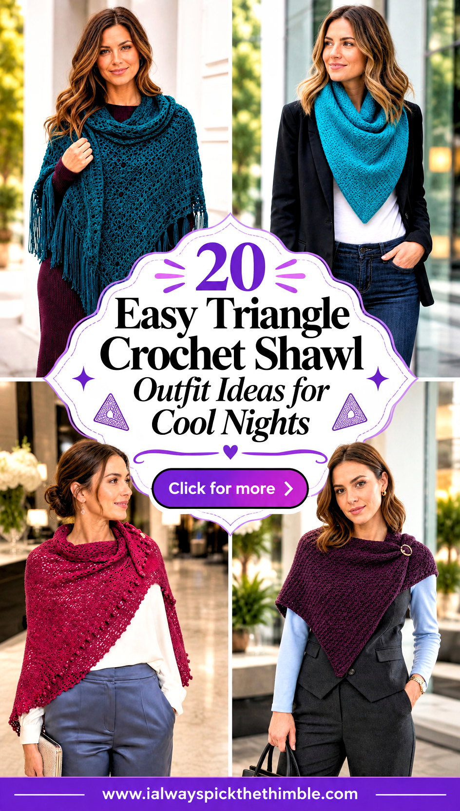 20 Easy Triangle Crochet Shawl Outfit Ideas for Cool Nights - 20 Easy Triangle Crochet Shawl Outfit Ideas for Cool Nights
