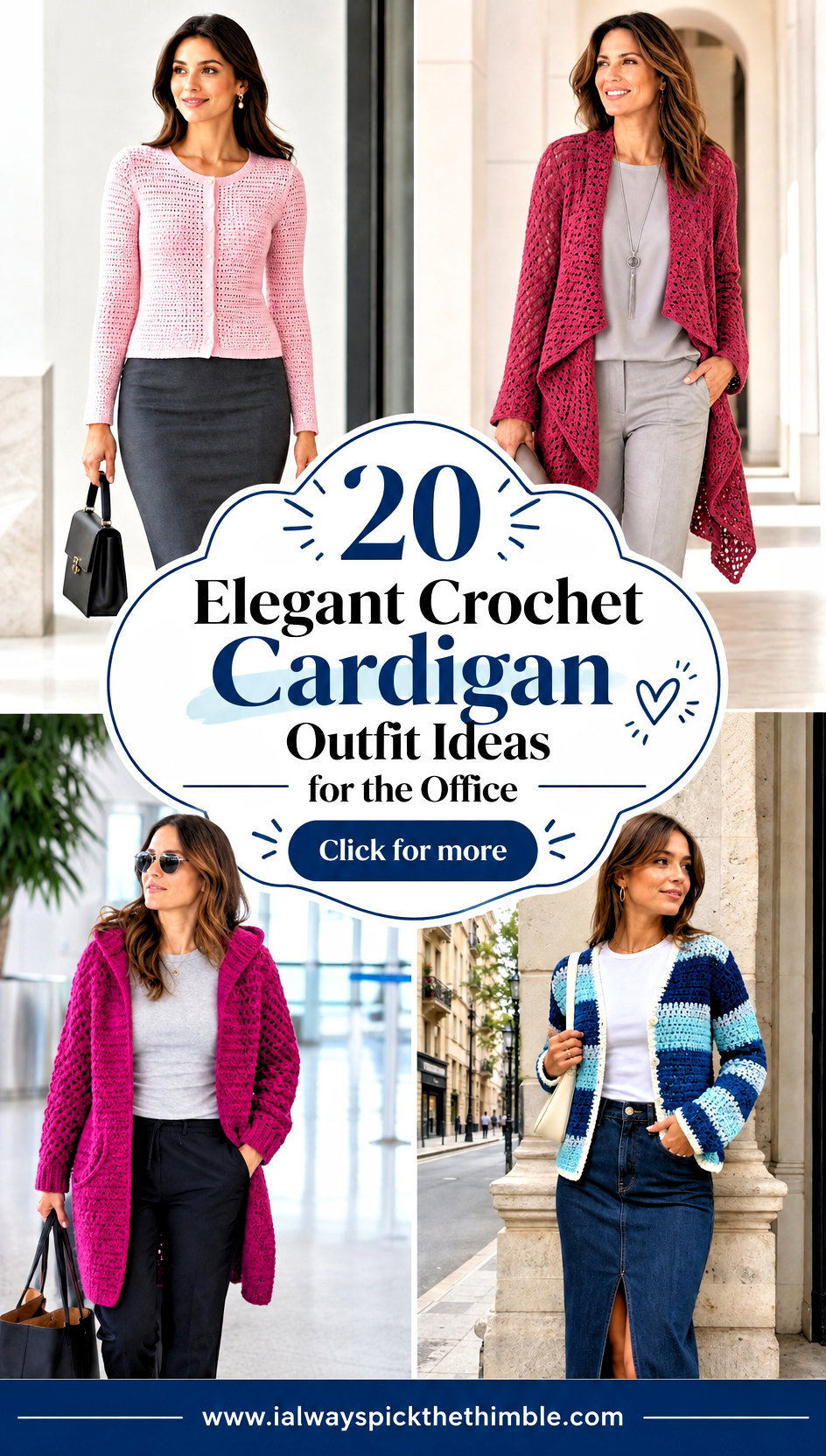 20 Elegant Crochet Cardigan Outfit Ideas for the Office - 20 Elegant Crochet Cardigan Outfit Ideas for the Office