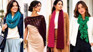 20 Elegant Crochet Scarf Outfit Ideas for Polished Layers
