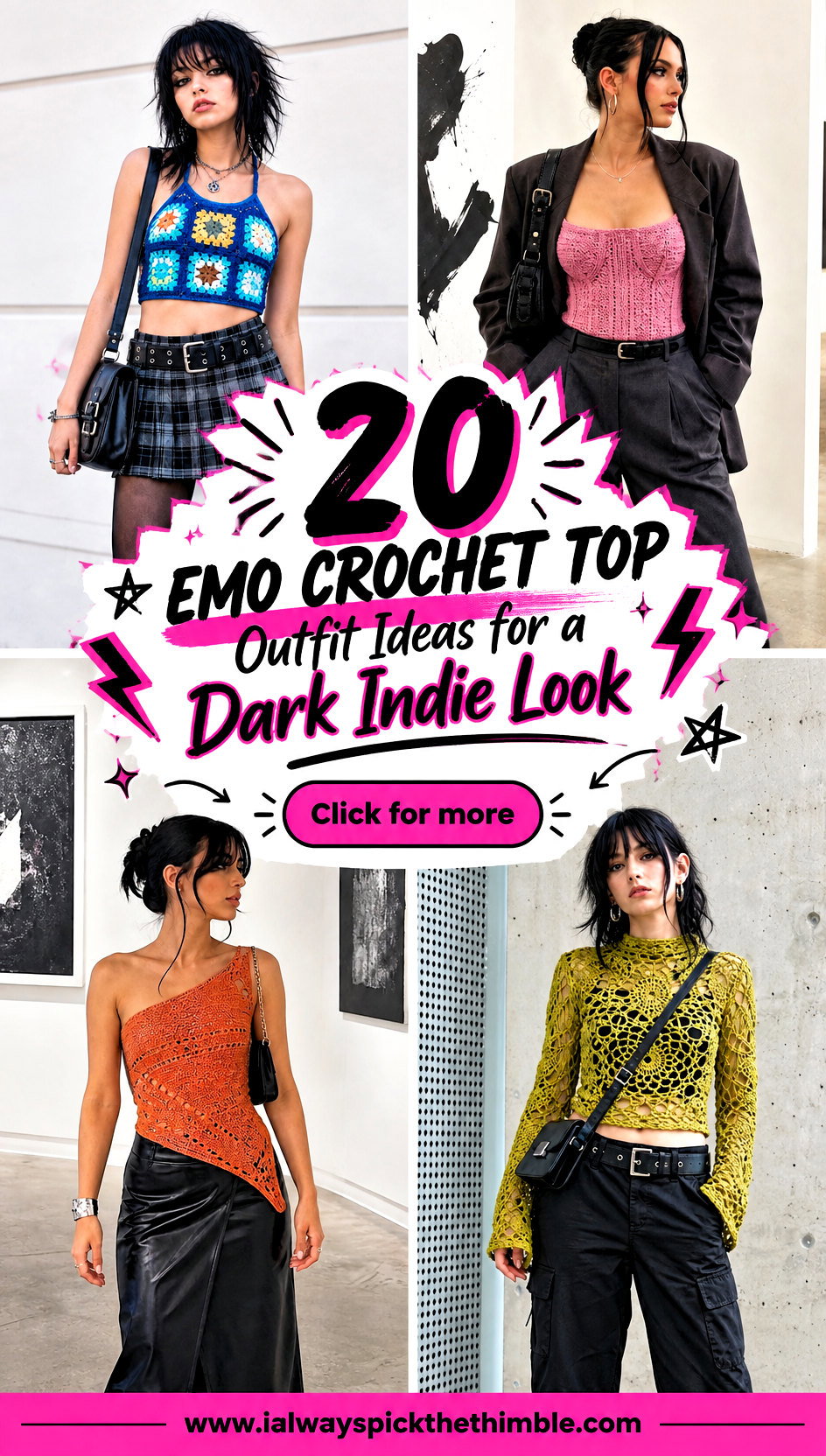20 Emo Crochet Top Outfit Ideas for a Dark Indie Look - 20 Emo Crochet Top Outfit Ideas for a Dark Indie Look