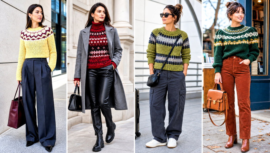20 Fair Isle Crochet Sweater Outfit Ideas for Cabin Trips