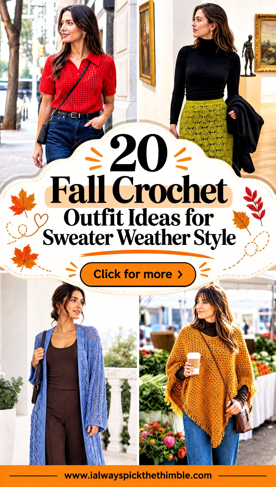 20 Fall Crochet Outfit Ideas for Sweater Weather Style - 20 Fall Crochet Outfit Ideas for Sweater Weather Style