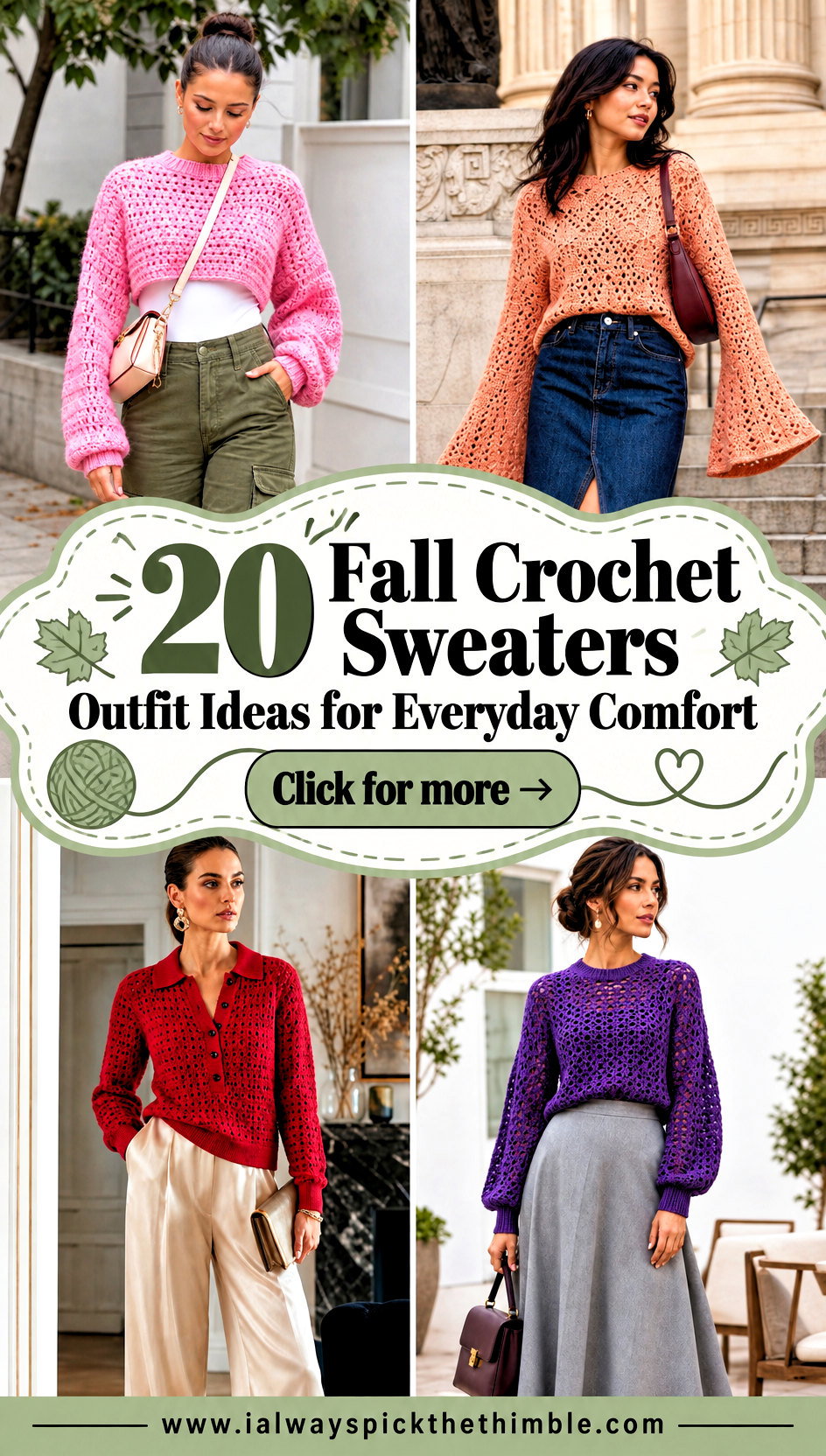 20 Fall Crochet Sweaters Outfit Ideas for Everyday Comfort - 20 Fall Crochet Sweaters Outfit Ideas for Everyday Comfort