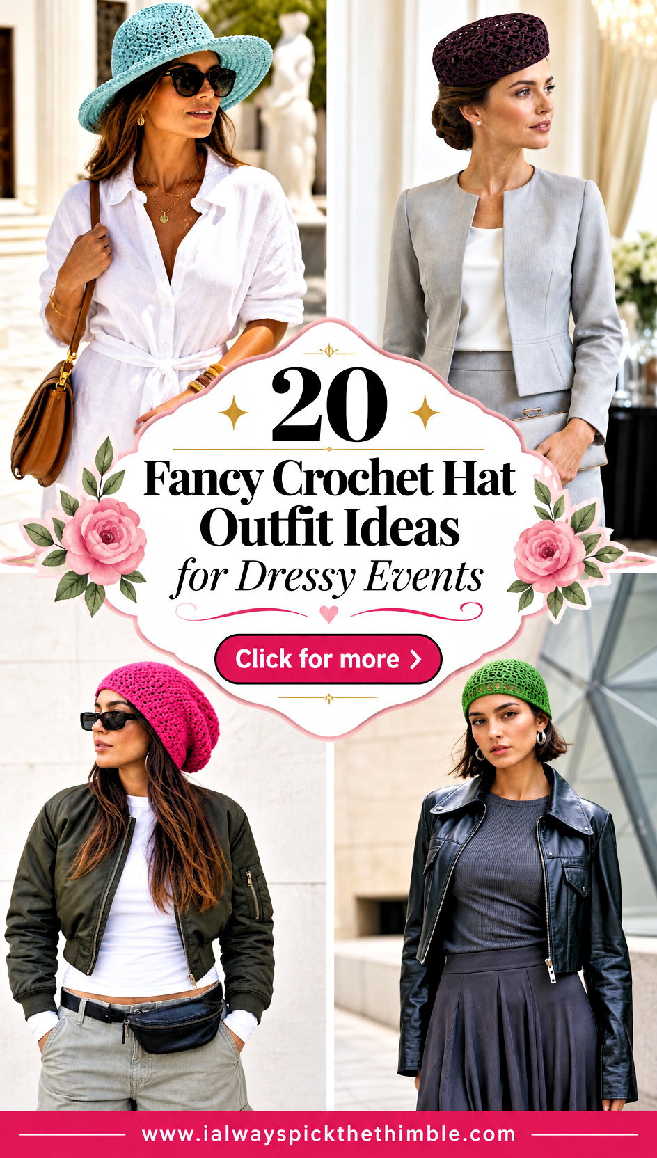 20 Fancy Crochet Hat Outfit Ideas for Dressy Events - 20 Fancy Crochet Hat Outfit Ideas for Dressy Events