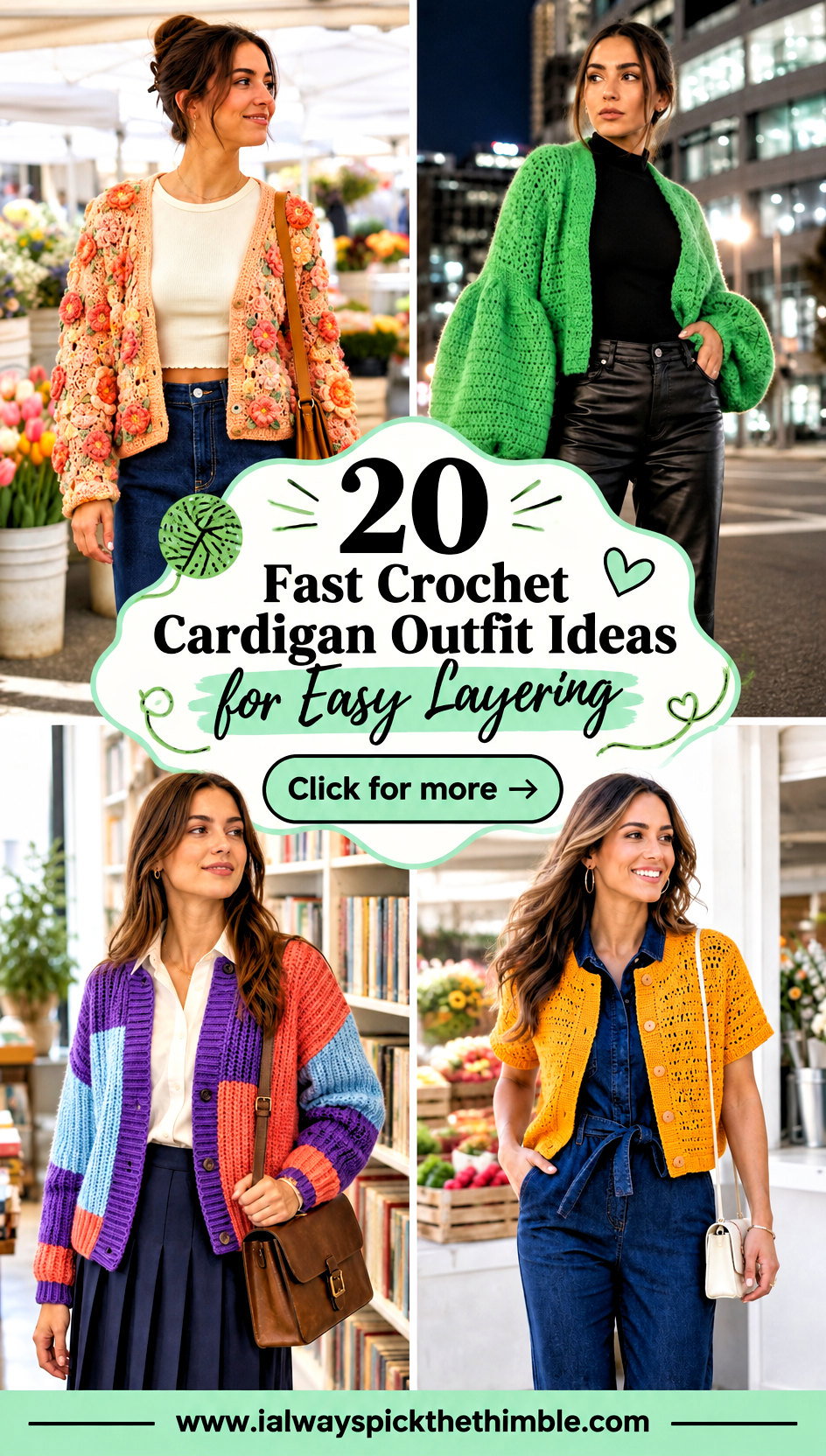 20 Fast Crochet Cardigan Outfit Ideas for Easy Layering - 20 Fast Crochet Cardigan Outfit Ideas for Easy Layering