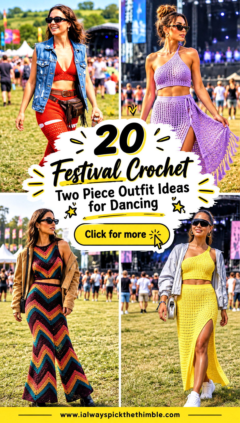 20 Festival Crochet Two Piece Outfit Ideas for Dancing - 20 Festival Crochet Two Piece Outfit Ideas for Dancing