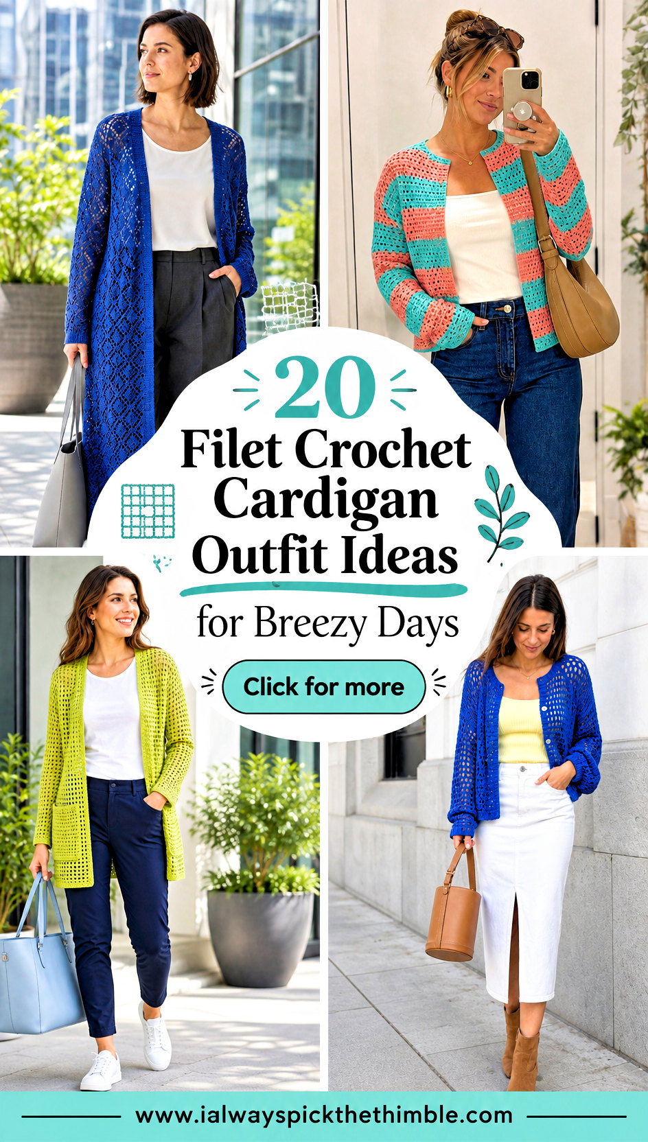 20 Filet Crochet Cardigan Outfit Ideas for Breezy Days - 20 Filet Crochet Cardigan Outfit Ideas for Breezy Days