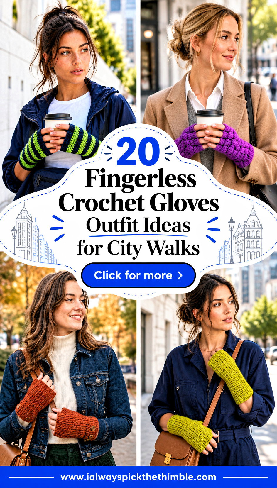 20 Fingerless Crochet Gloves Outfit Ideas for City Walks - 20 Fingerless Crochet Gloves Outfit Ideas for City Walks