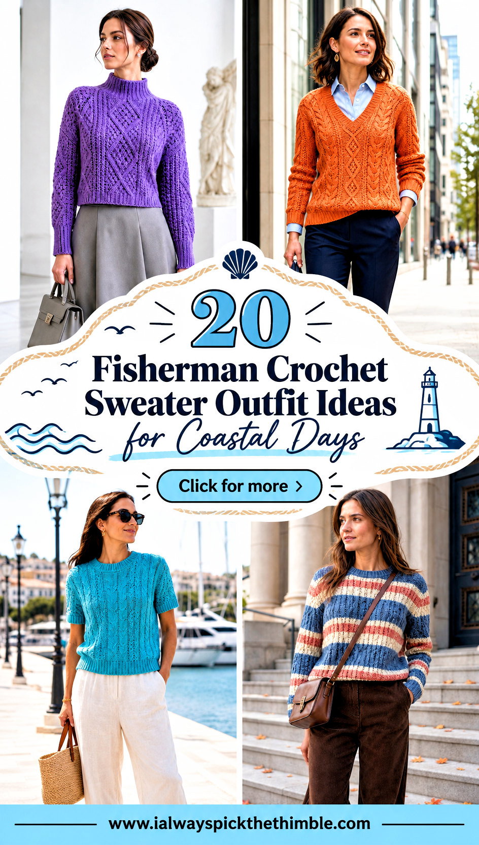 20 Fisherman Crochet Sweater Outfit Ideas for Coastal Days - 20 Fisherman Crochet Sweater Outfit Ideas for Coastal Days