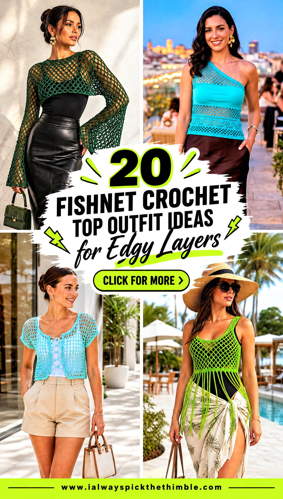 20 Fishnet Crochet Top Outfit Ideas for Edgy Layers - 20 Fishnet Crochet Top Outfit Ideas for Edgy Layers