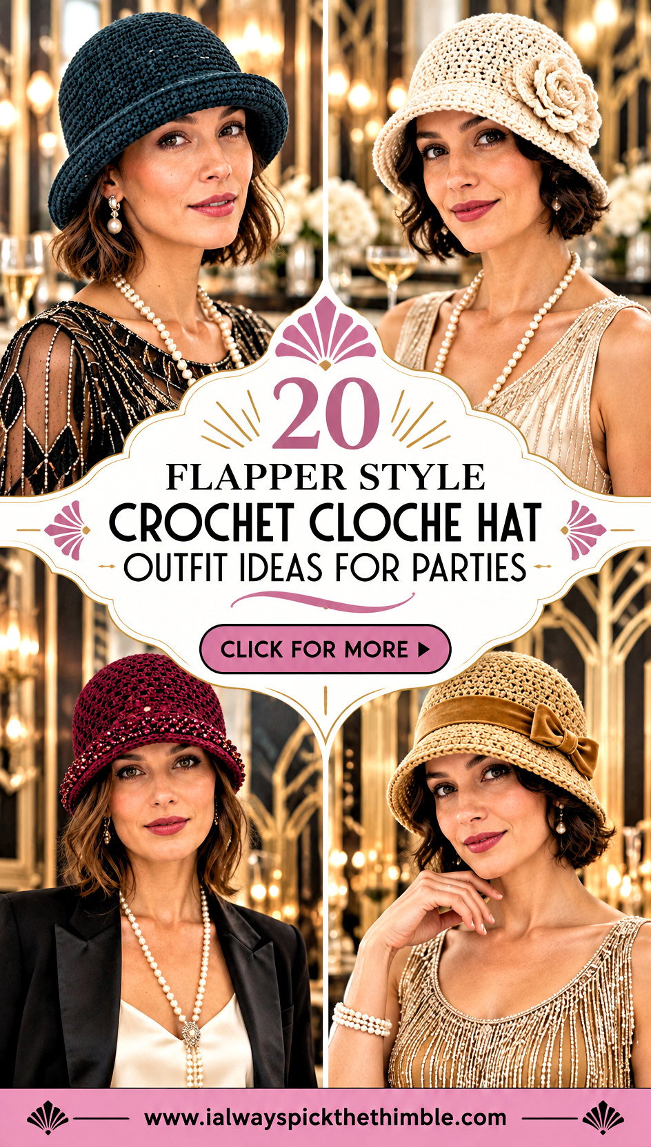 20 Flapper Style Crochet Cloche Hat Outfit Ideas for Parties - 20 Flapper Style Crochet Cloche Hat Outfit Ideas for Parties