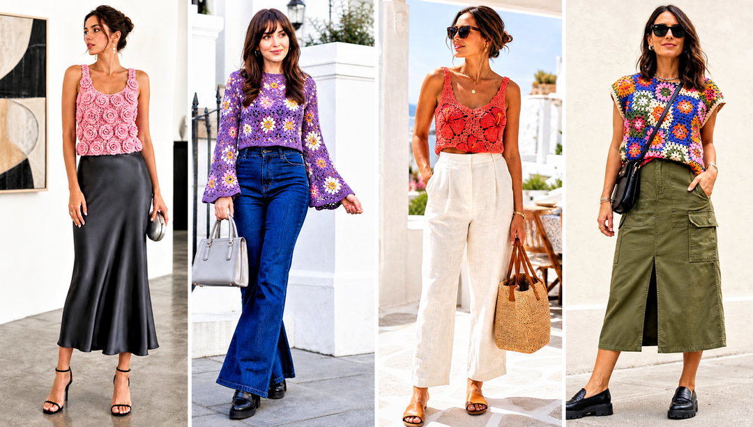 20 Flower Crochet Tops Outfit Ideas for Summer Styling