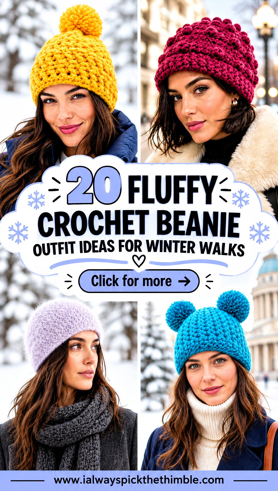 20 Fluffy Crochet Beanie Outfit Ideas for Winter Walks - 20 Fluffy Crochet Beanie Outfit Ideas for Winter Walks
