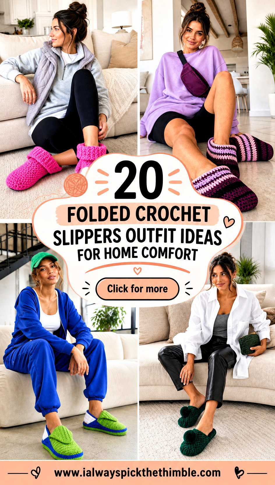 20 Folded Crochet Slippers Outfit Ideas for Home Comfort - 20 Folded Crochet Slippers Outfit Ideas for Home Comfort