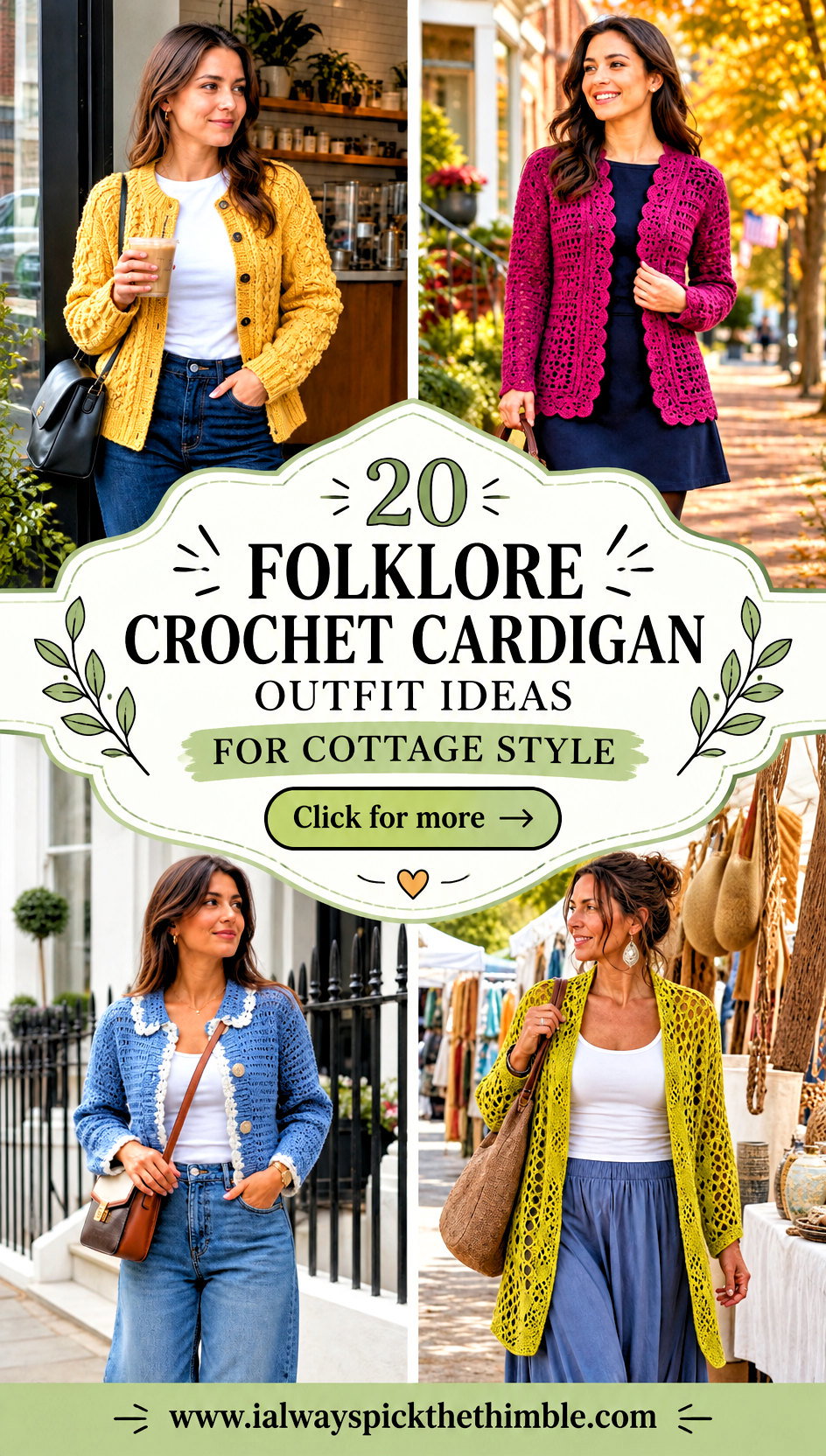 20 Folklore Crochet Cardigan Outfit Ideas for Cottage Style - 20 Folklore Crochet Cardigan Outfit Ideas for Cottage Style