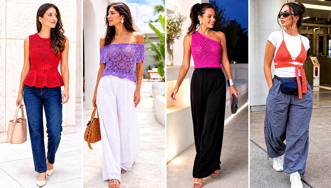 20 Form Crochet Top Outfit Ideas for Simple Everyday Wear