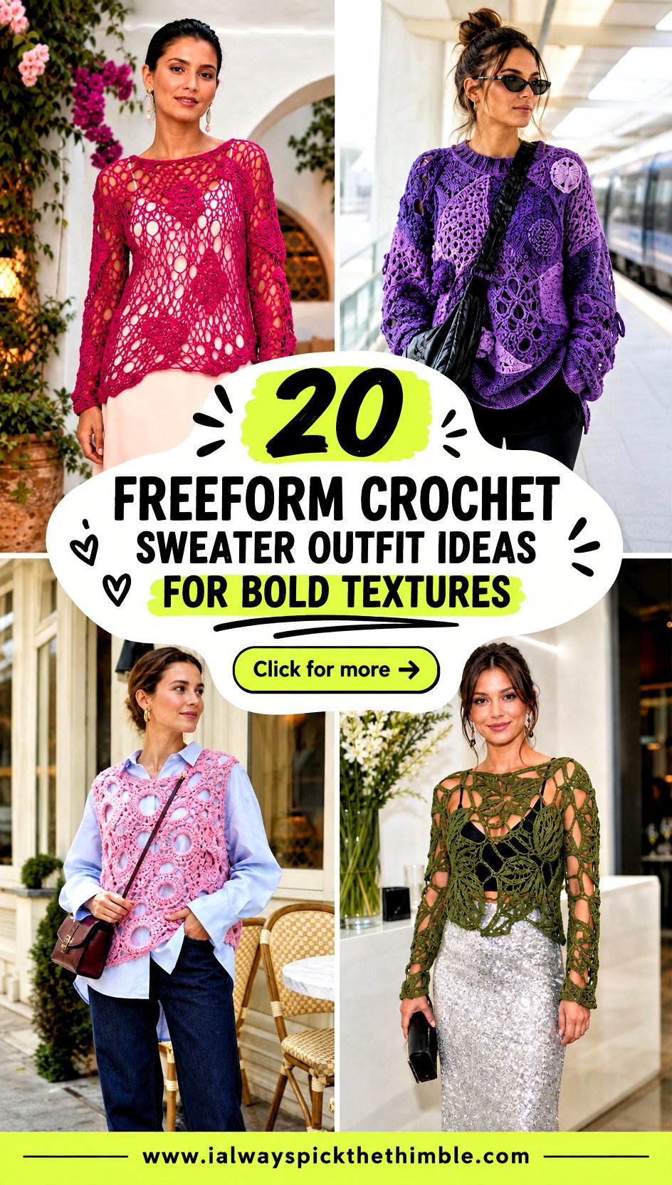 20 Freeform Crochet Sweater Outfit Ideas for Bold Textures - 20 Freeform Crochet Sweater Outfit Ideas for Bold Textures