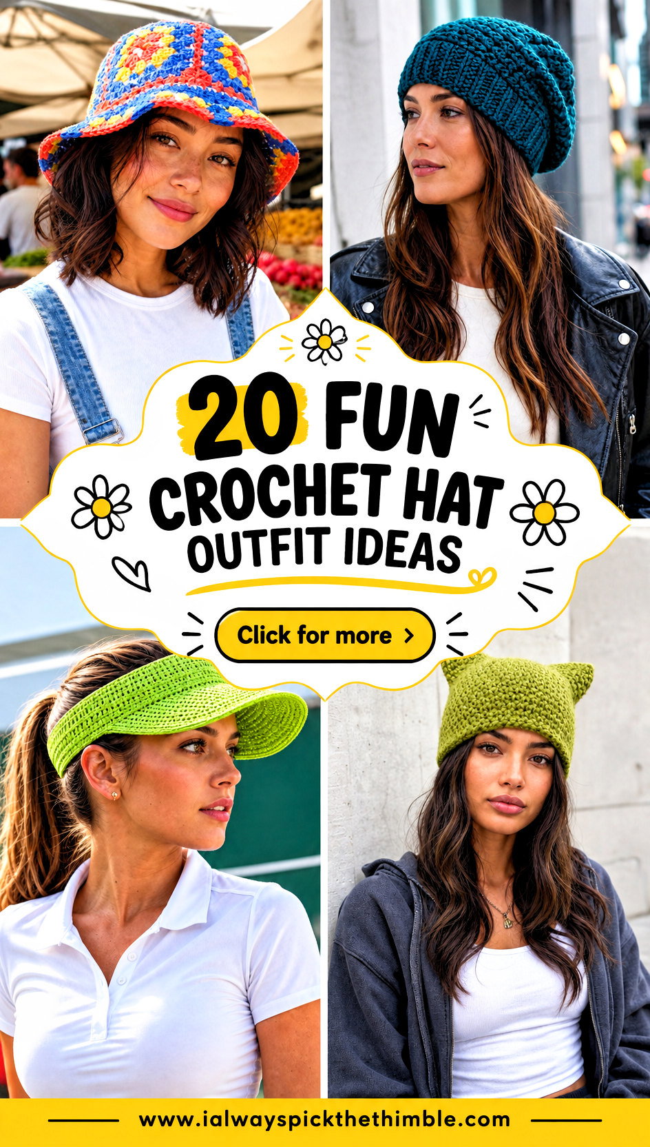 20 Fun Crochet Hat Outfit Ideas for Playful Weekend Looks - 20 Fun Crochet Hat Outfit Ideas for Playful Weekend Looks
