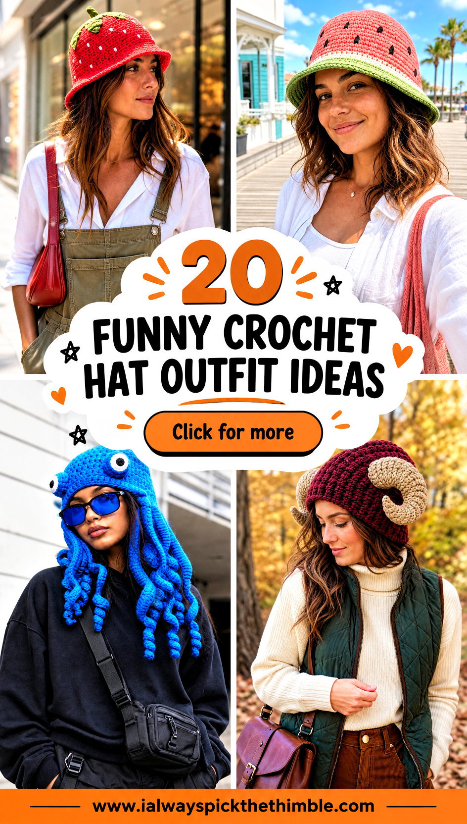 20 Funny Crochet Hat Outfit Ideas for a Whimsical Twist - 20 Funny Crochet Hat Outfit Ideas for a Whimsical Twist
