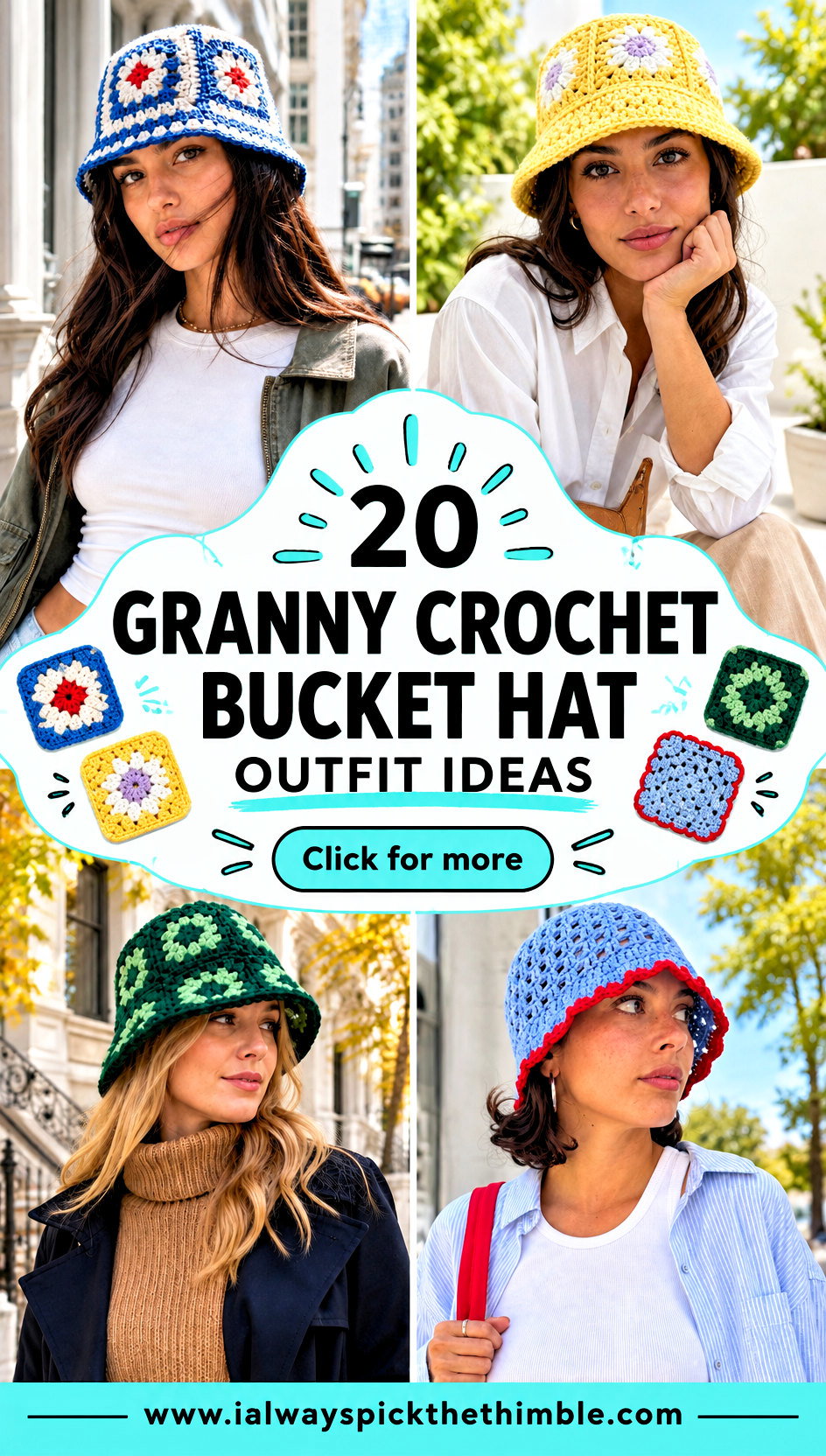 20 Granny Crochet Bucket Hat Outfit Ideas for Summer Style - 20 Granny Crochet Bucket Hat Outfit Ideas for Summer Style