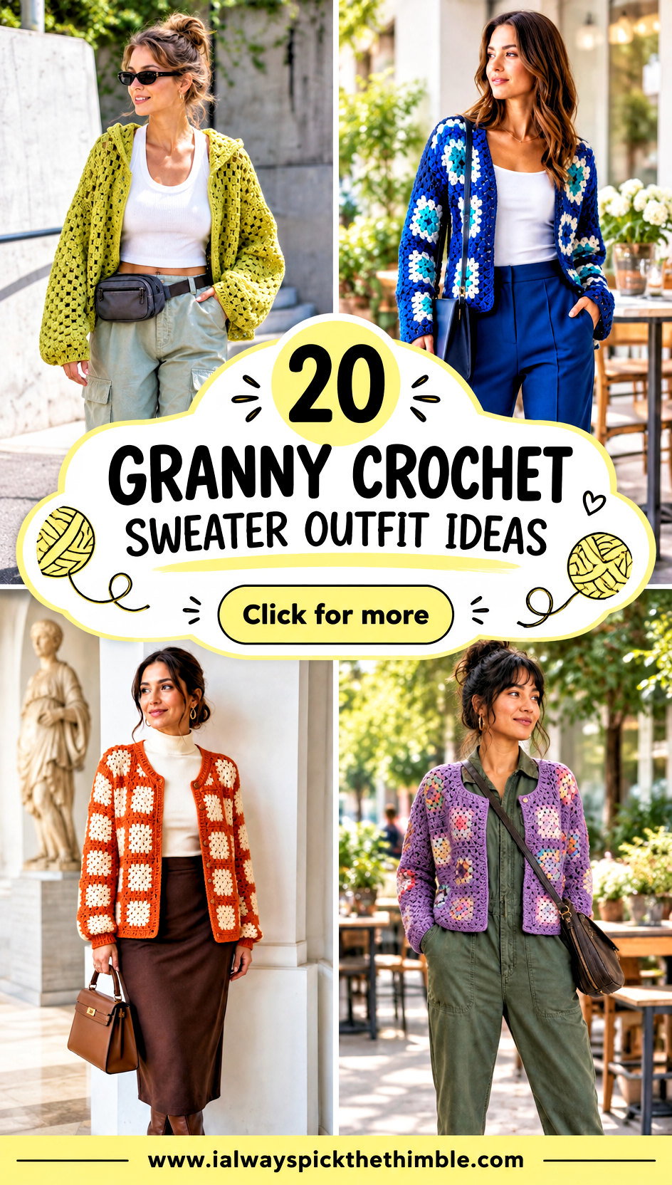 20 Granny Crochet Sweater Outfit Ideas for Relaxed Weekends - 20 Granny Crochet Sweater Outfit Ideas for Relaxed Weekends