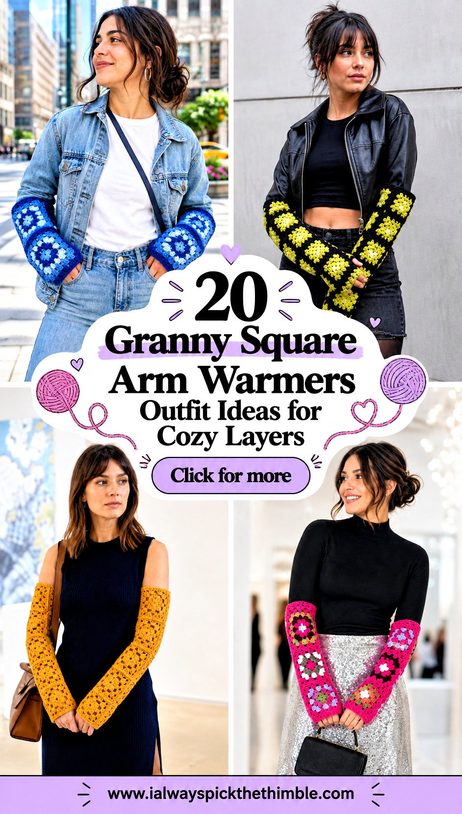 20 Granny Square Arm Warmers Outfit Ideas for Cozy Layers - 20 Granny Square Arm Warmers Outfit Ideas for Cozy Layers