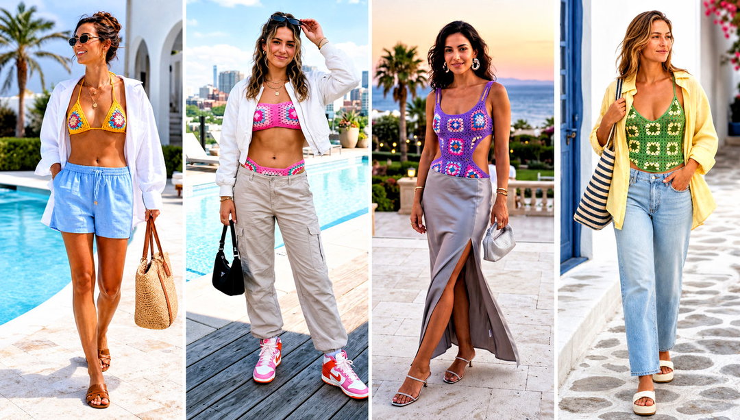 20 Granny Square Bathing Suit Outfit Ideas for Beach Days