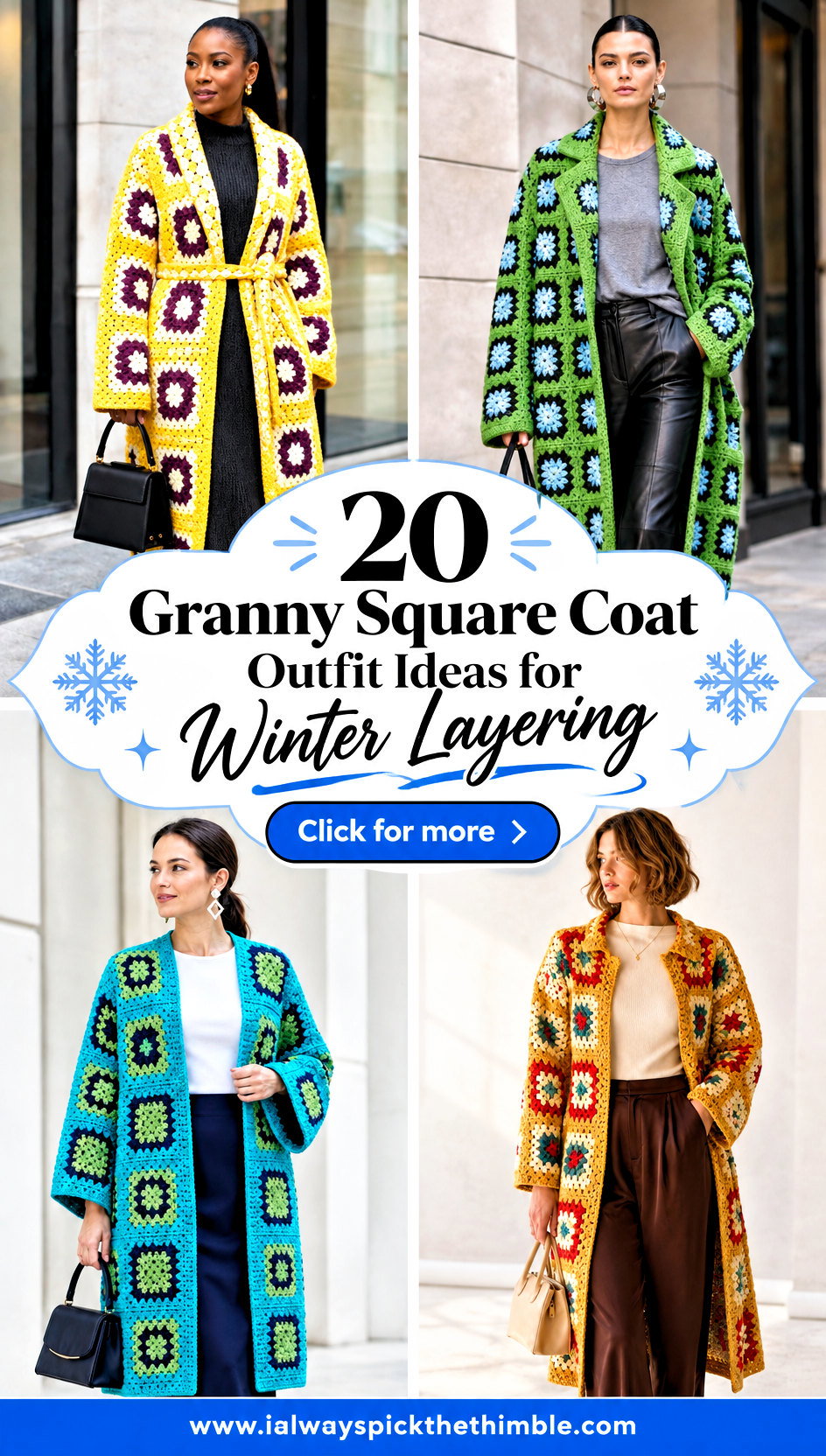 20 Granny Square Coat Outfit Ideas for Winter Layering - 20 Granny Square Coat Outfit Ideas for Winter Layering
