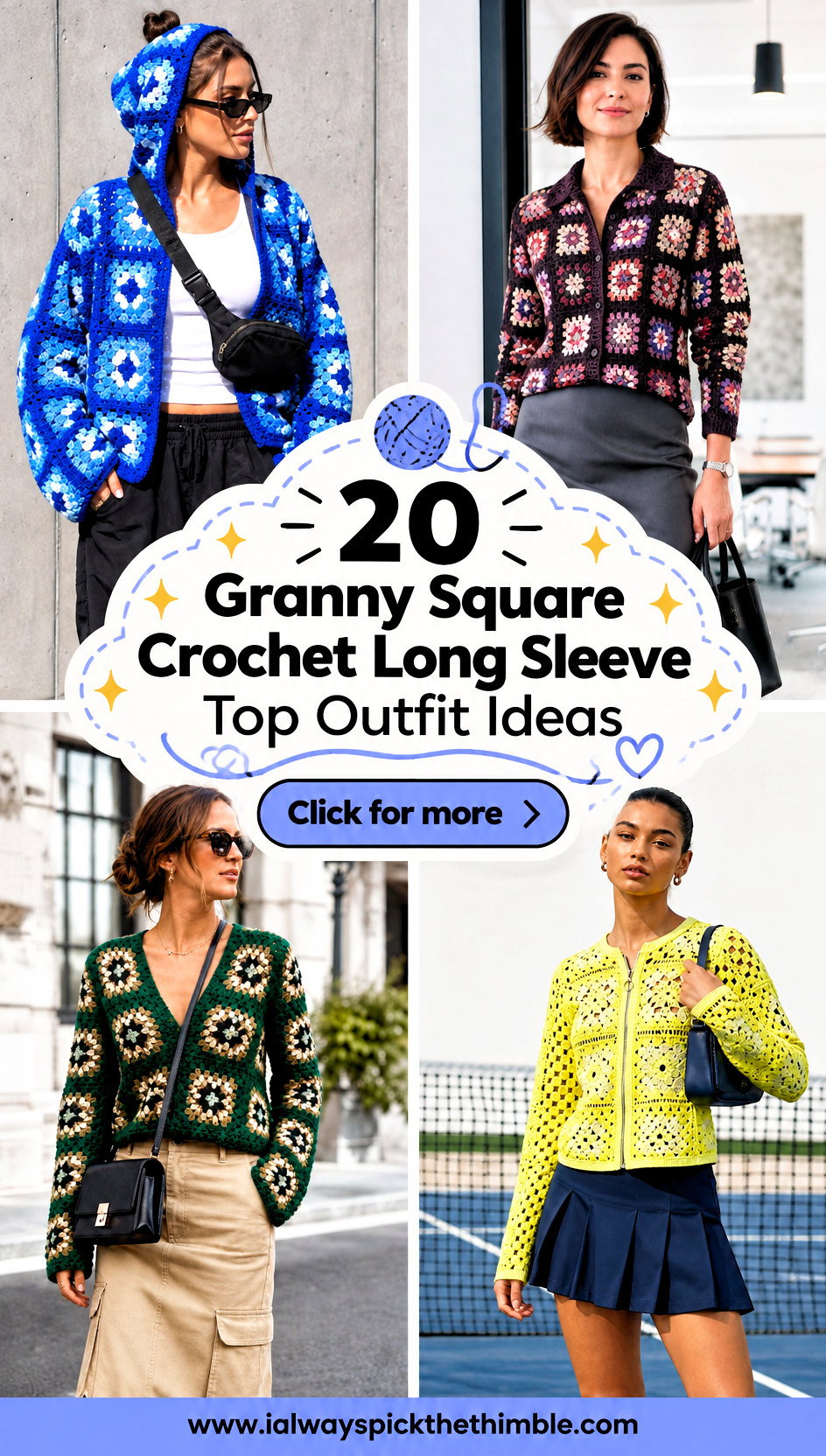 20 Granny Square Crochet Long Sleeve Top Outfit Ideas - 20 Granny Square Crochet Long Sleeve Top Outfit Ideas