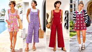 20 Granny Square Crochet Overalls Outfit Ideas for Days Out