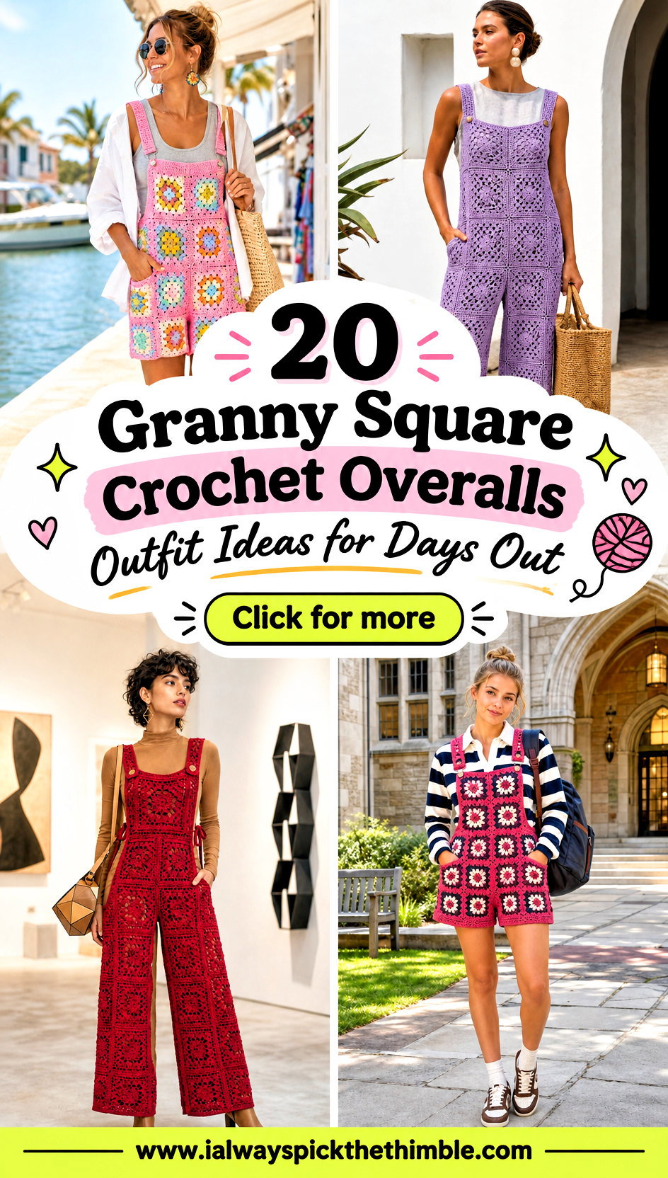 20 Granny Square Crochet Overalls Outfit Ideas for Days Out - 20 Granny Square Crochet Overalls Outfit Ideas for Days Out
