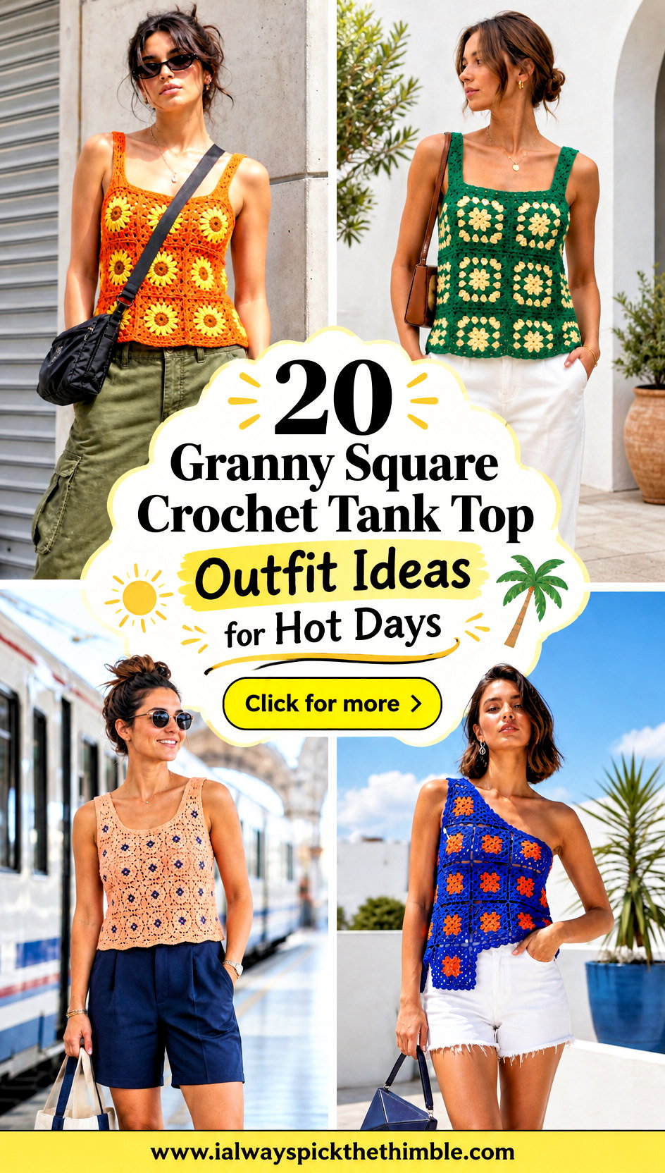 20 Granny Square Crochet Tank Top Outfit Ideas for Hot Days - 20 Granny Square Crochet Tank Top Outfit Ideas for Hot Days