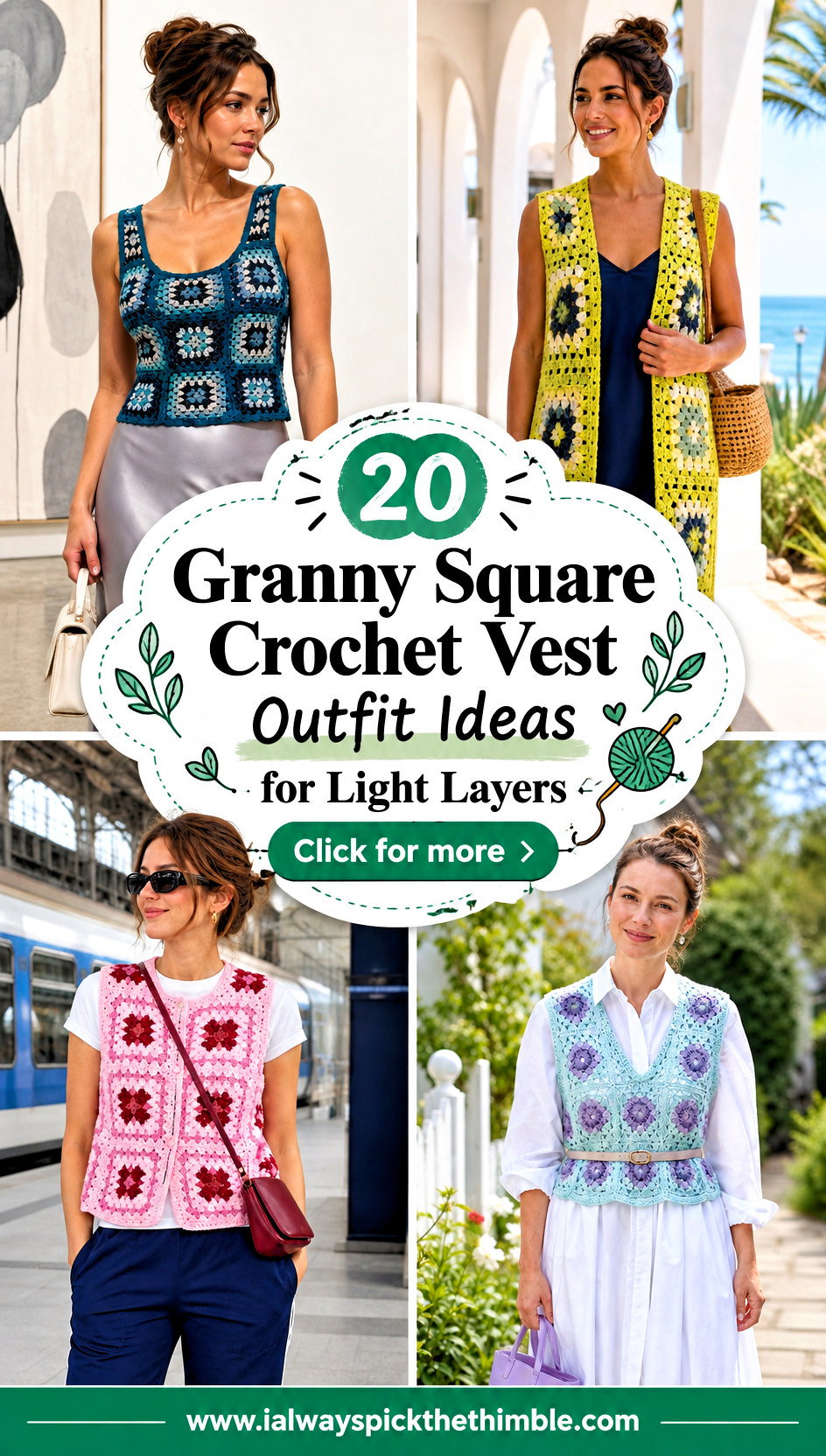 20 Granny Square Crochet Vest Outfit Ideas for Light Layers - 20 Granny Square Crochet Vest Outfit Ideas for Light Layers