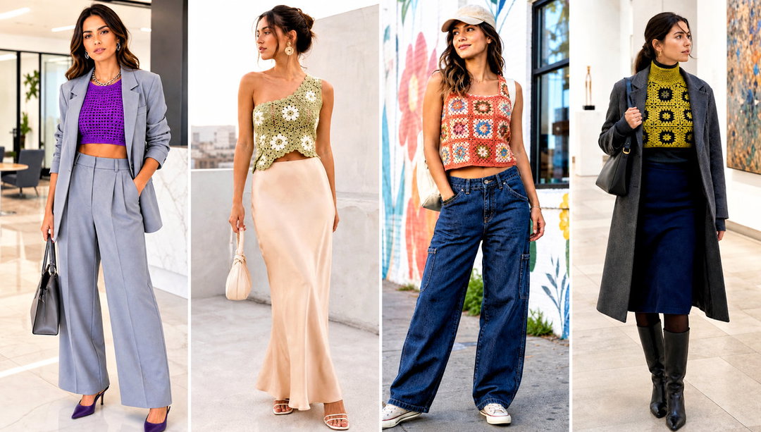 20 Granny Square Crop Top Outfit Ideas for Sunny Days