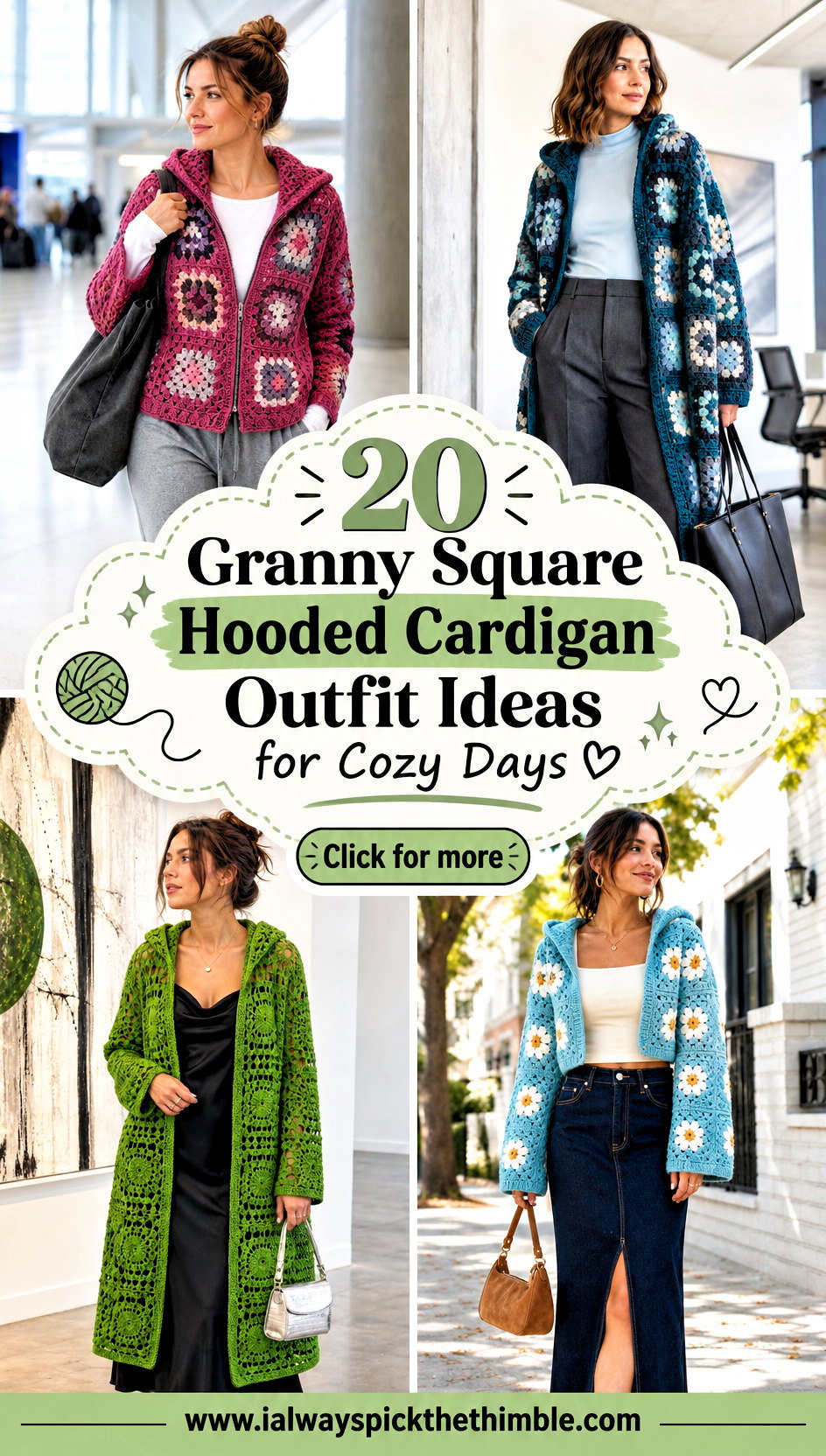 20 Granny Square Hooded Cardigan Outfit Ideas for Cozy Days - 20 Granny Square Hooded Cardigan Outfit Ideas for Cozy Days