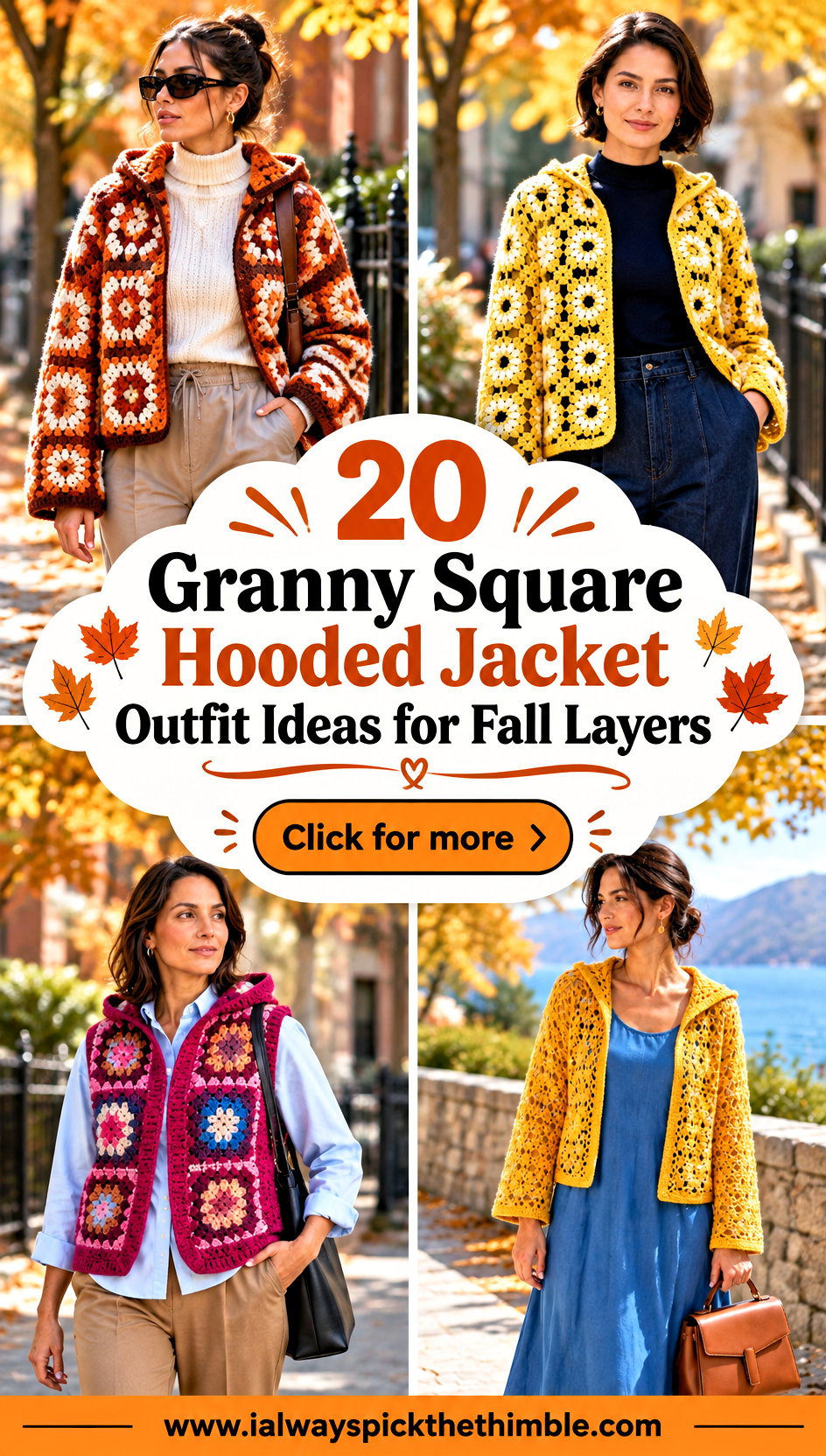 20 Granny Square Hooded Jacket Outfit Ideas for Fall Layers - 20 Granny Square Hooded Jacket Outfit Ideas for Fall Layers