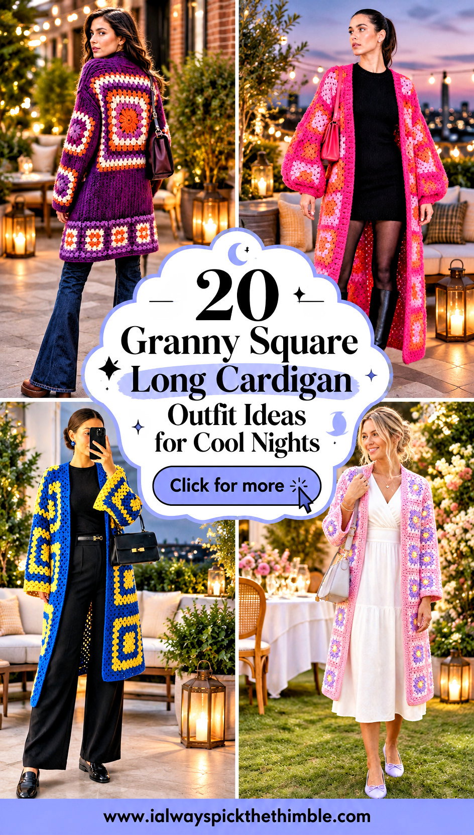 20 Granny Square Long Cardigan Outfit Ideas for Cool Nights - 20 Granny Square Long Cardigan Outfit Ideas for Cool Nights