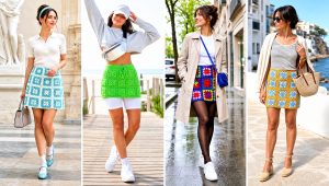 20 Granny Square Mini Skirt Outfit Ideas for Summer Plans