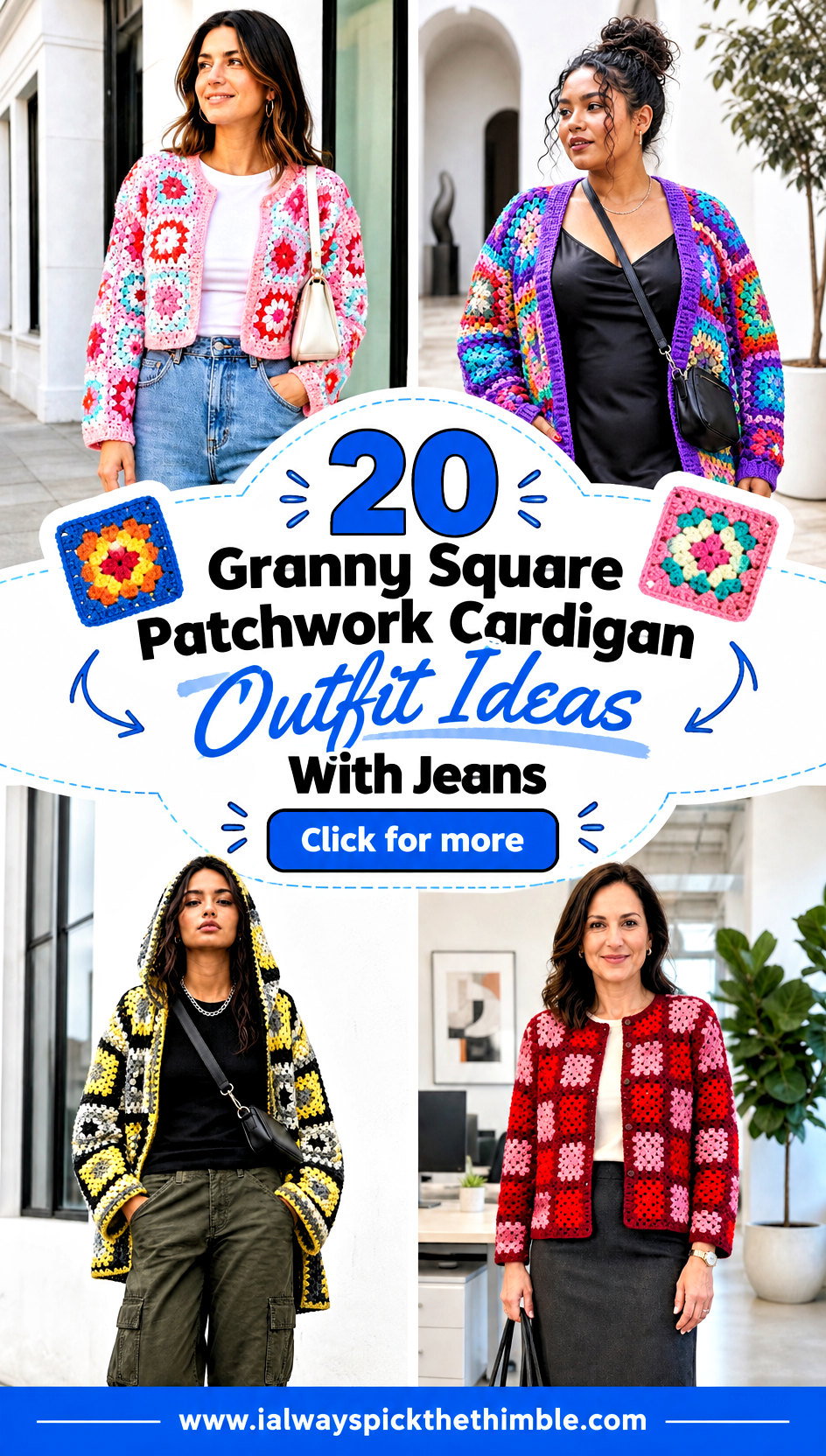 20 Granny Square Patchwork Cardigan Outfit Ideas With Jeans - 20 Granny Square Patchwork Cardigan Outfit Ideas With Jeans