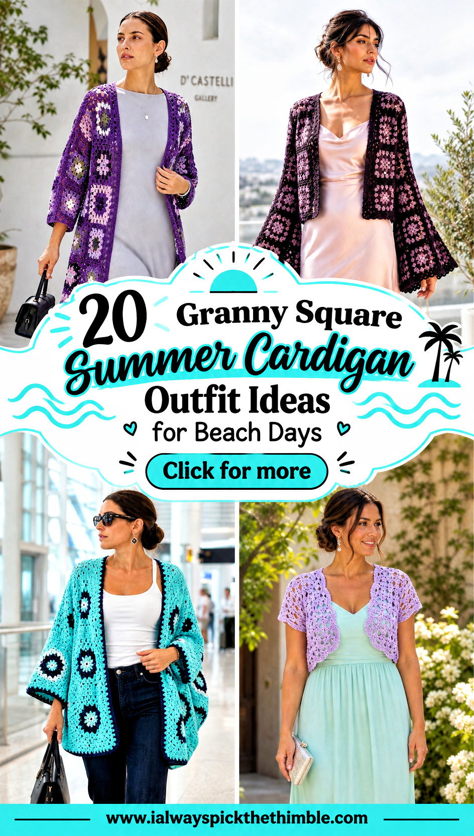 20 Granny Square Summer Cardigan Outfit Ideas for Beach Days - 20 Granny Square Summer Cardigan Outfit Ideas for Beach Days