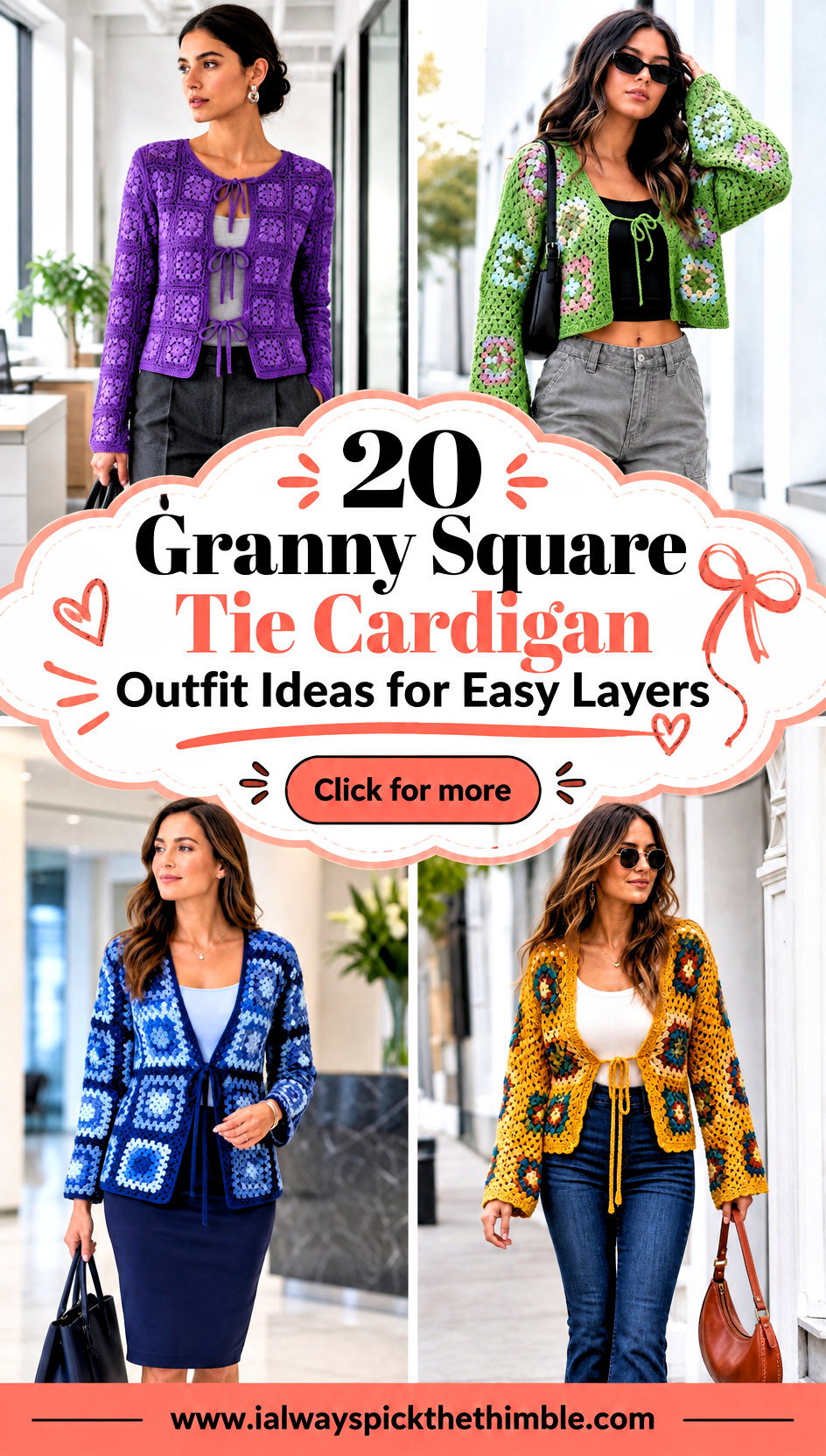 20 Granny Square Tie Cardigan Outfit Ideas for Easy Layers - 20 Granny Square Tie Cardigan Outfit Ideas for Easy Layers