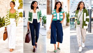 20 Green and White Crochet Cardigan Outfit Ideas for Spring