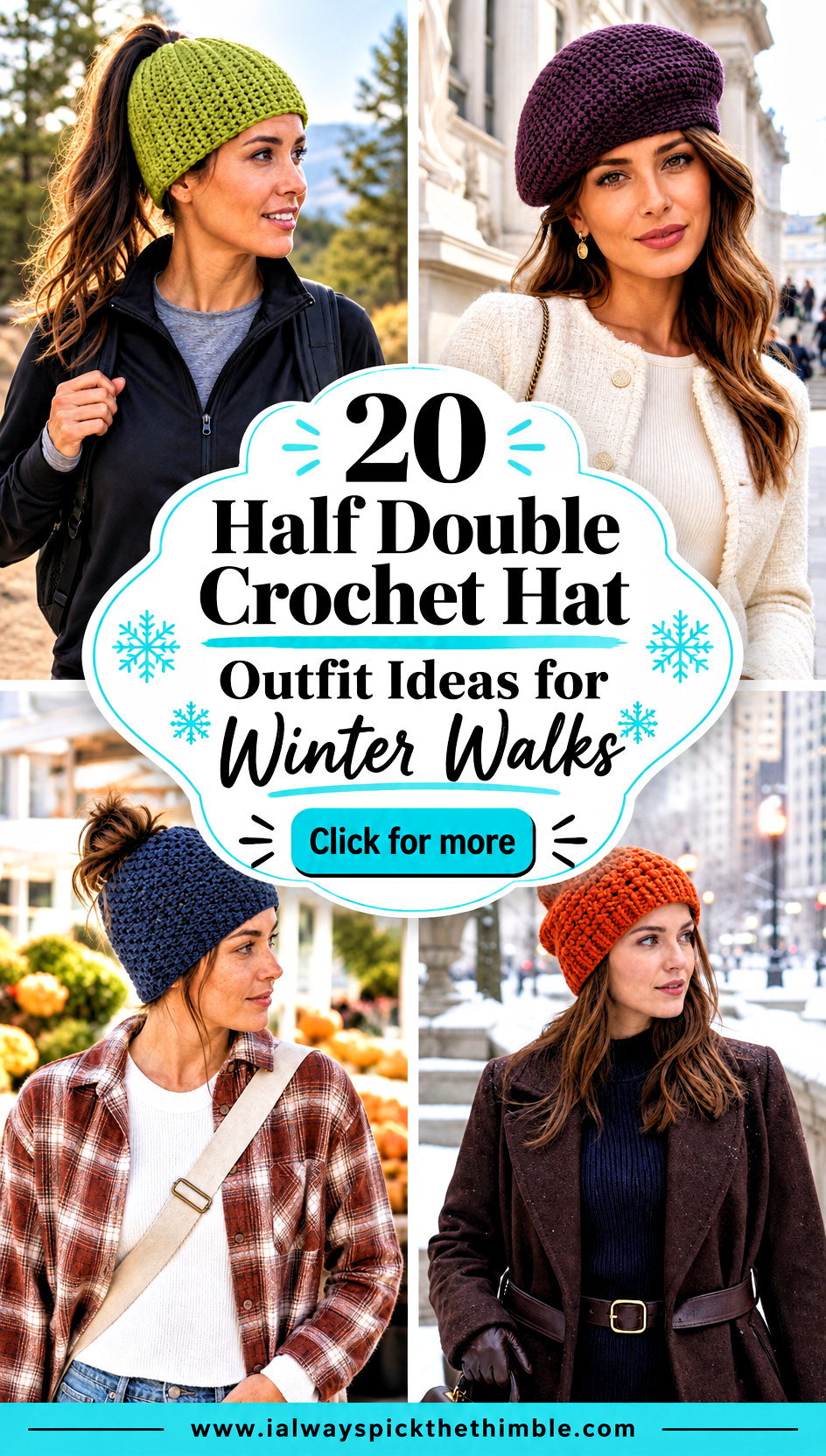 20 Half Double Crochet Hat Outfit Ideas for Winter Walks - 20 Half Double Crochet Hat Outfit Ideas for Winter Walks
