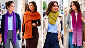20 Half Double Crochet Scarf Outfit Ideas for Easy Layers