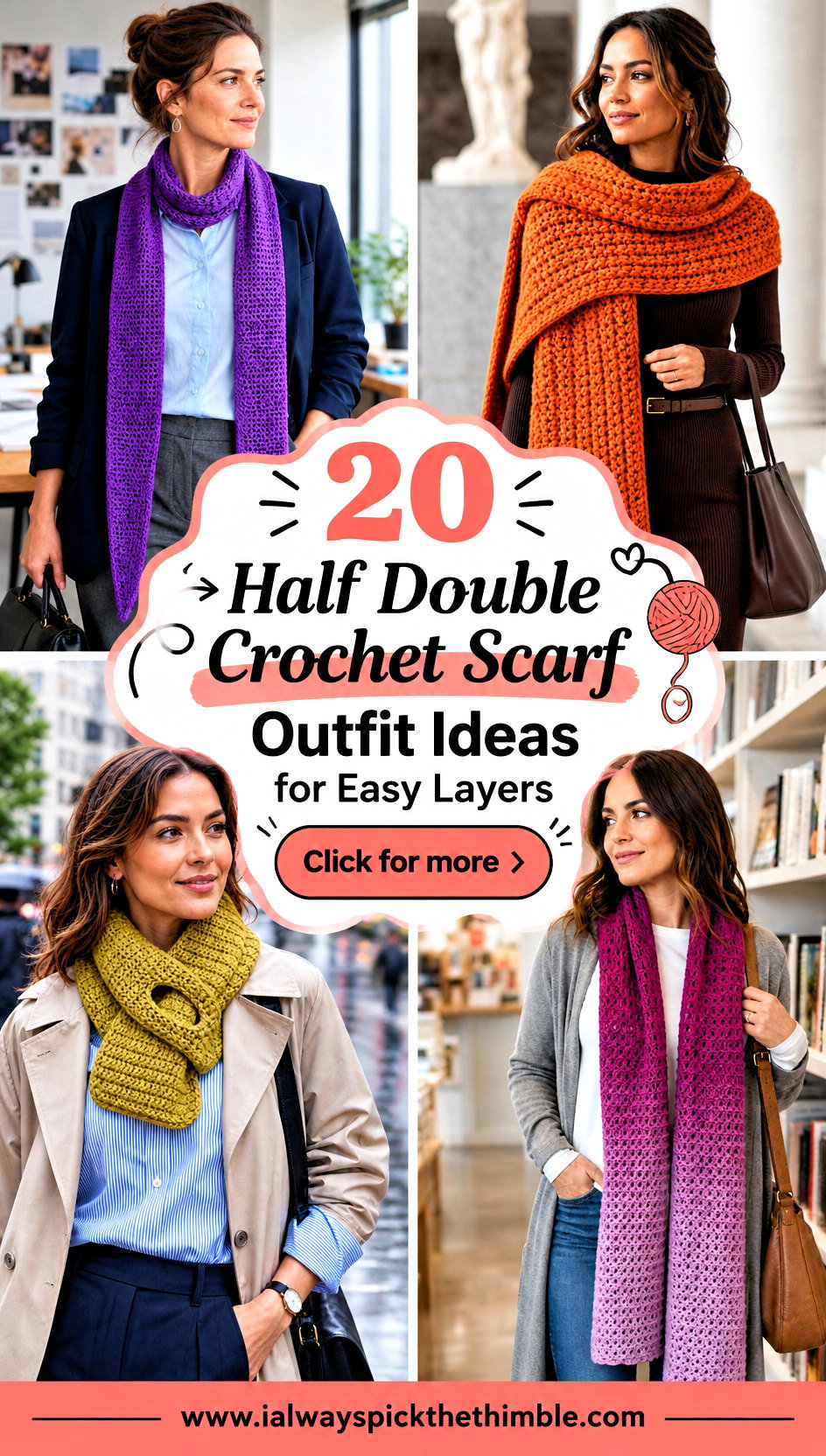 20 Half Double Crochet Scarf Outfit Ideas for Easy Layers - 20 Half Double Crochet Scarf Outfit Ideas for Easy Layers
