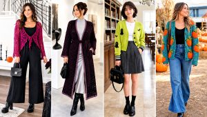 20 Halloween Crochet Cardigan Outfit Ideas for Spooky Style