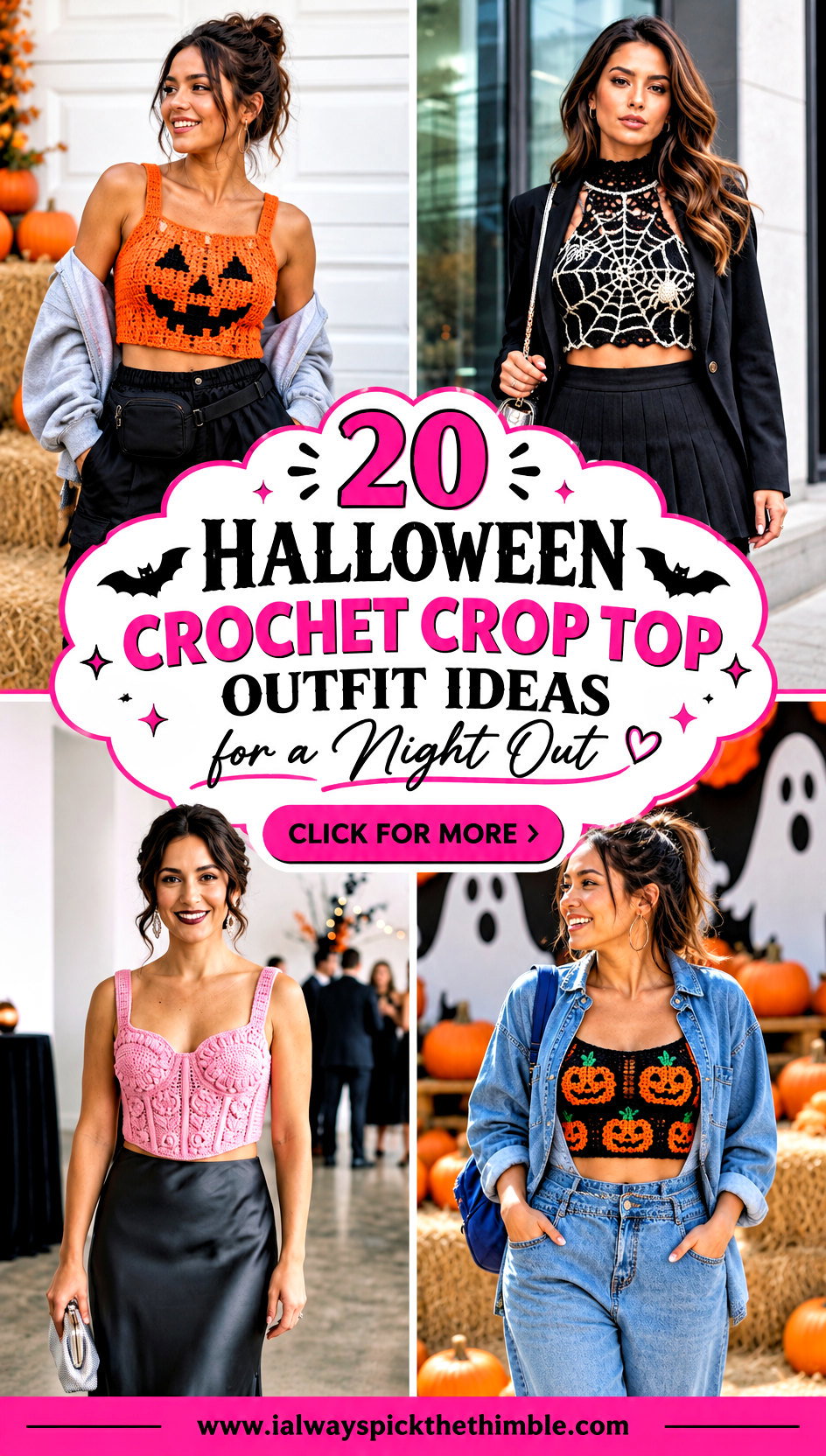 20 Halloween Crochet Crop Top Outfit Ideas for a Night Out - 20 Halloween Crochet Crop Top Outfit Ideas for a Night Out