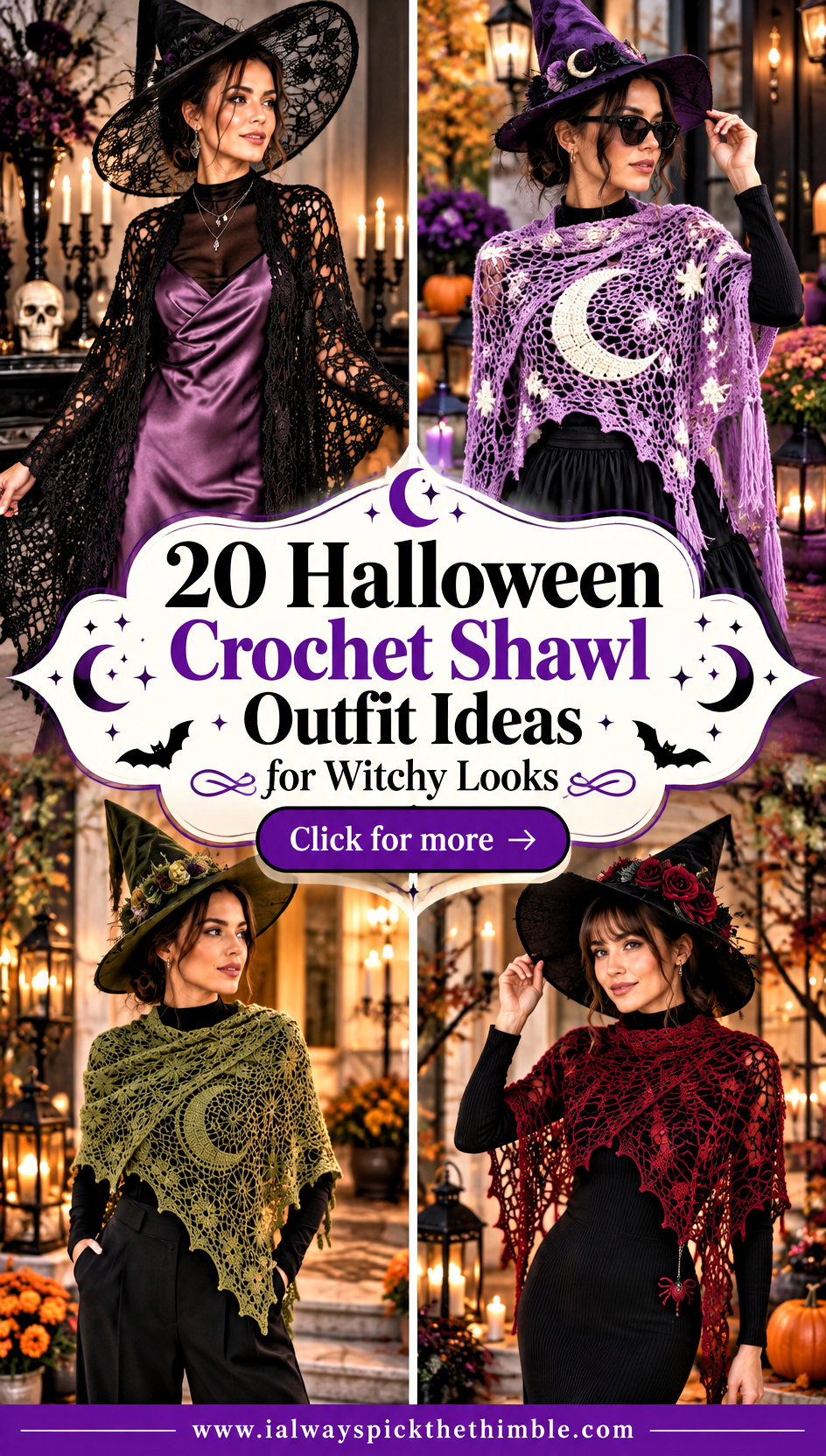 20 Halloween Crochet Shawl Outfit Ideas for Witchy Looks - 20 Halloween Crochet Shawl Outfit Ideas for Witchy Looks