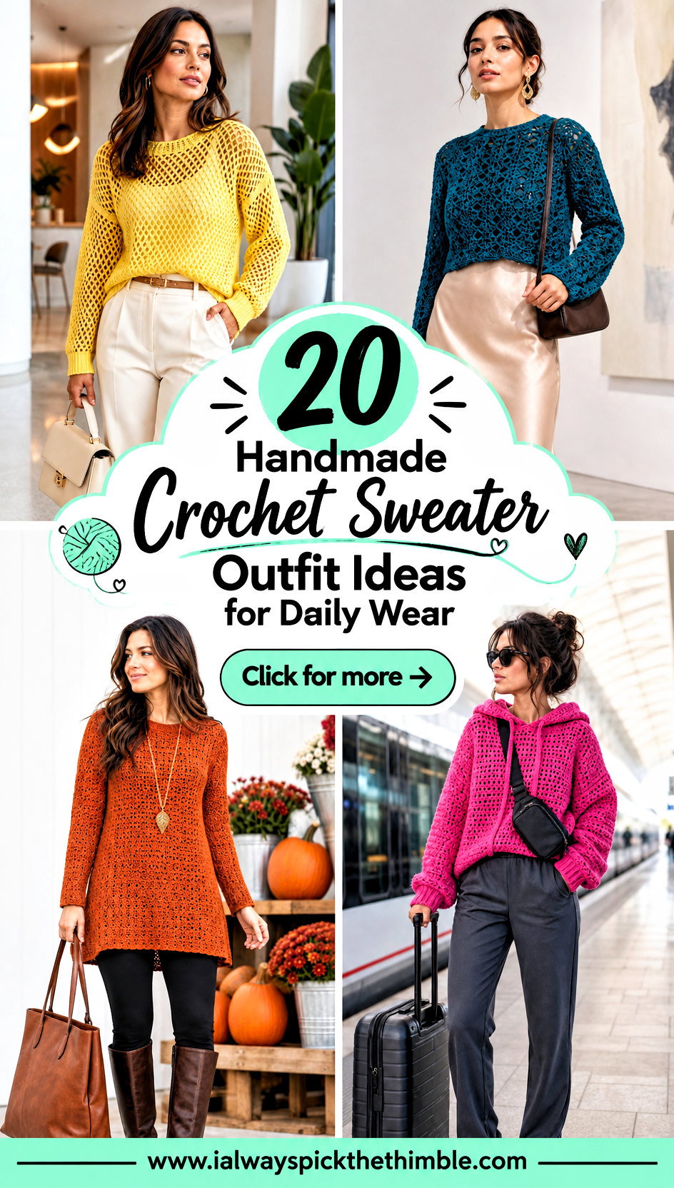 20 Handmade Crochet Sweater Outfit Ideas for Daily Wear - 20 Handmade Crochet Sweater Outfit Ideas for Daily Wear