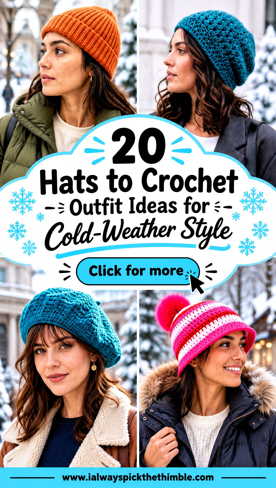 20 Hats to Crochet Outfit Ideas for Cold-Weather Style - 20 Hats to Crochet Outfit Ideas for Cold-Weather Style